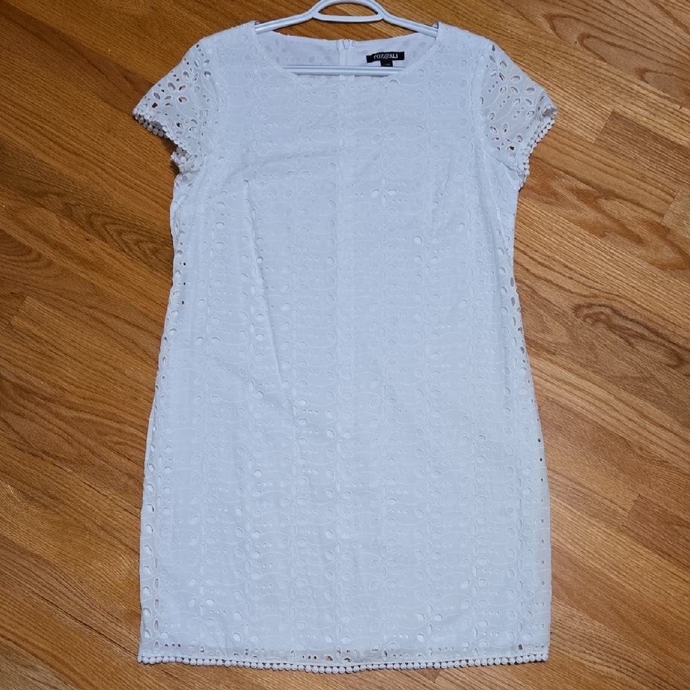Elegant White Eyelet Dress
